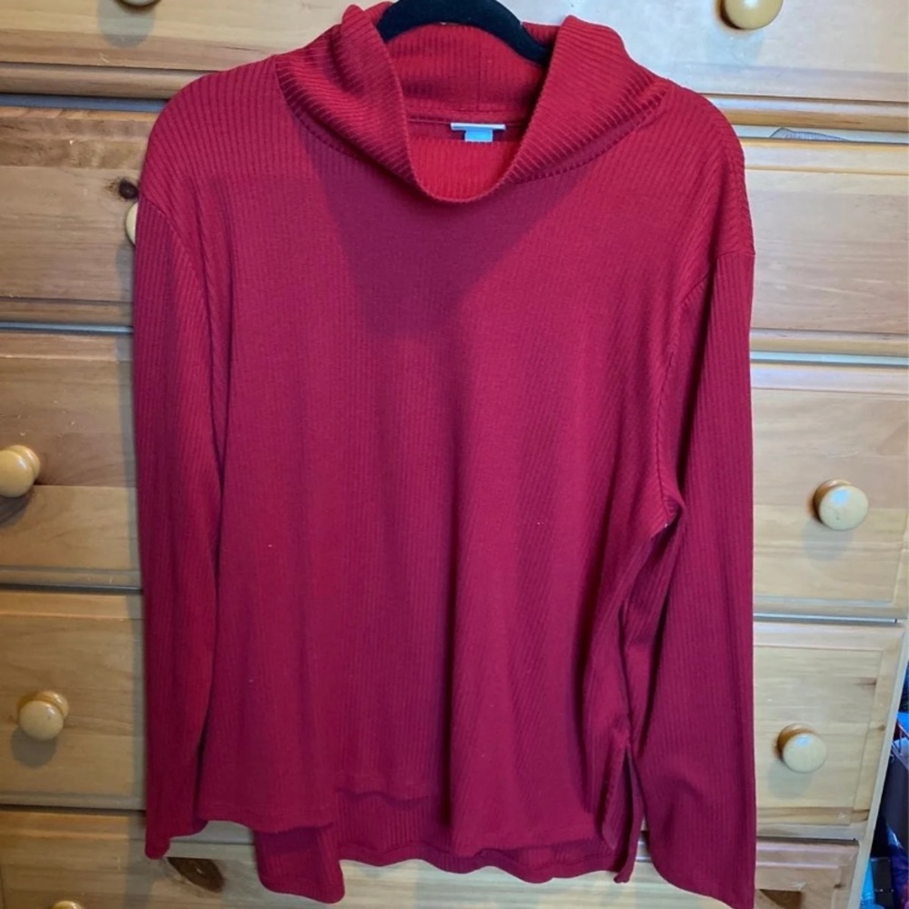 4/25$ Ava & Viv Cowl Turtleneck Ribbed Top